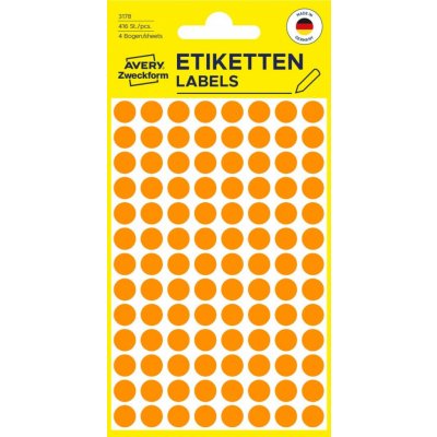 Avery Zweckform 3178 Samolepící kolečka 8 mm 416 ks jasně oranžové – Zboží Dáma