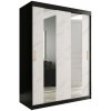 Šatní skříň Expedo MANON 150 150x200x62 cm černá/bílý mramor