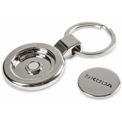 Přívěsek na klíče ŠKODA "Let´s Explore" original s žetonem 6U0087010B – Zboží Mobilmania