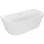 MEXEN/S Oval vana volně stojící nástěnná 140 x 75, bílá, sifon a přepad chrom 52671407500-01 – Zboží Dáma