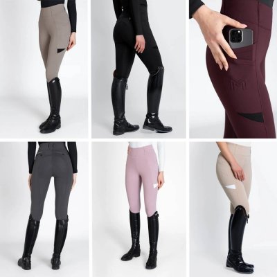 Maximilian Equestrian Tech Jeggings Full Grip dámské béžová – Zboží Dáma