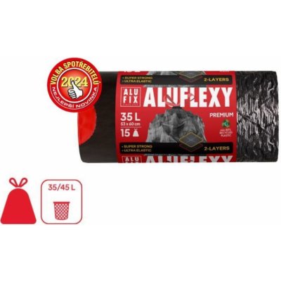 Alufix ALUFLEXY pytle zatahovací 35L 28 µm 15ks stříbrnočerné – Sleviste.cz