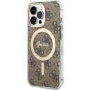 Pouzdro Guess 4G IML MagSafe iPhone 13 Pro hnědé