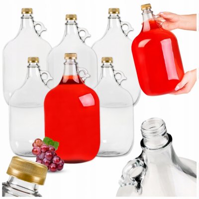 SuperButelki Demižon 5L skleněný čirý sada 6 ks – Hledejceny.cz