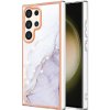 Pouzdro a kryt na mobilní telefon Samsung PROTEMIO 69216 IMD MARBLE Ochranný kryt pro Samsung Galaxy S24 Ultra 5G WHITE