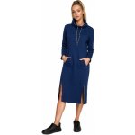 M688 Knit midi dress with logoes stripes deepblue – Zbozi.Blesk.cz