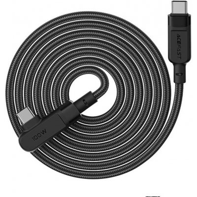 Acefast C5-03 úhlový USB Typ C - USB Typ C, 100W (20V / 5A), 2m, černý – Zbozi.Blesk.cz