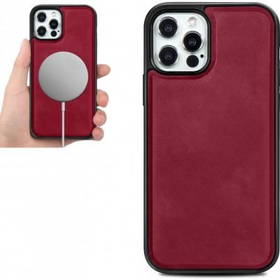 Pouzdro AppleKing z PU kůže kompatibilní s bezdrátovým nabíjením iPhone 12 mini - červené – Zboží Mobilmania