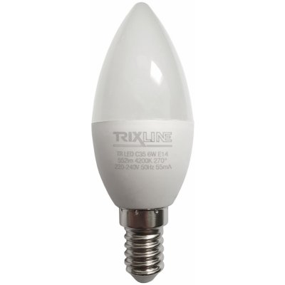 Trixline LED žárovka 6W 552lm E14 C35 neutrální bílá – Zboží Mobilmania