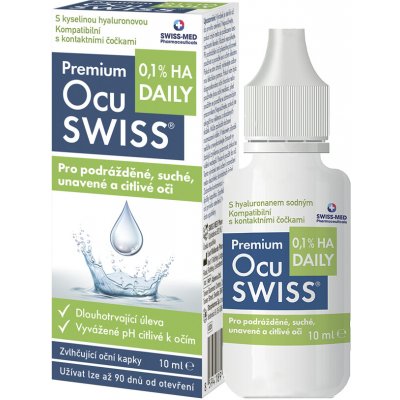 Premium Ocuswiss DAILY 0,1 % HA zvlhčující oční kapky 10 ml – Zboží Dáma