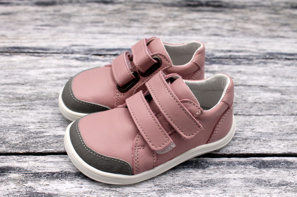 Baby Bare Shoes Febo Go grey pink