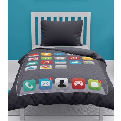 Detexpol přehoz na postel Telefon grey Polyester 170 x 210 cm – Zboží Mobilmania