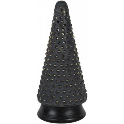 Skleněná vánoční dekorace černozlatého stromečku 14*31 cm Clayre & Eef – Hledejceny.cz