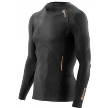 Skins A400 Mens Long Sleeve Top pánské aktivní kompresní triko s dlouhým rukávem black