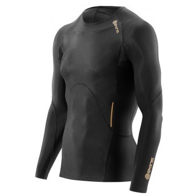 Skins A400 Mens Long Sleeve Top pánské aktivní kompresní triko s dlouhým rukávem black – Zbozi.Blesk.cz