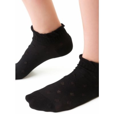 SOFT 004 Dívčí vzorované ponožky černá