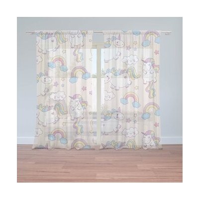Sablio Záclony Jednorožci: 2ks 150x250cm – Hledejceny.cz