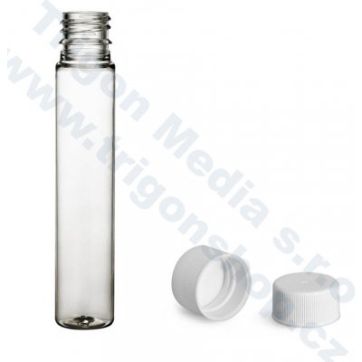 Via Plastová lahvička, lékovka čirá vysoká s bílým uzávěrem 25 ml – Sleviste.cz