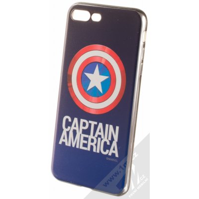 Pouzdro Marvel Kapitán Amerika 001 TPU pokovené ochranné silikonové kryt s motivem Apple iPhone 7 Plus, iPhone 8 Plus modré stříbrné – Zboží Mobilmania