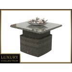 DEOKORK Ratanový stůl výsuvný jídelní/odkládací 100 x 100 cm BORNEO LUXURY šedá – Hledejceny.cz