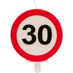 Dekora Svíčka na dort 6 3cm dopravní značka číslo 30 – Zboží Mobilmania