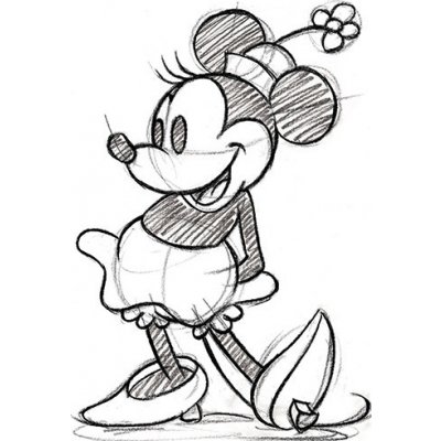 Umělecký tisk Minnie Mouse - Sketched - Single, (60 x 80 cm) – Zboží Mobilmania