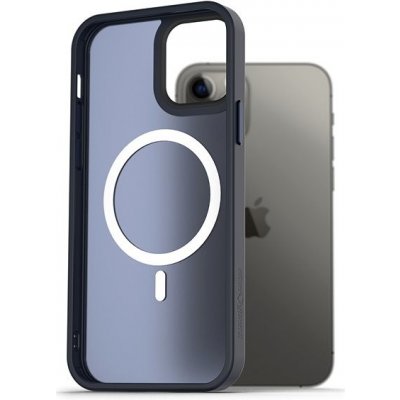 Pouzdro AlzaGuard Matte Case Compatible with MagSafe iPhone 12 / 12 Pro tmavě modré