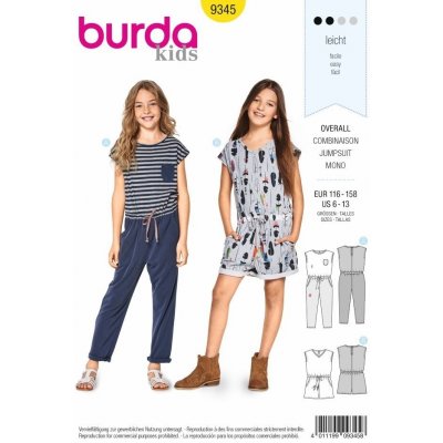 Burda Střih Burda 9345 - Dětský overal – Zbozi.Blesk.cz