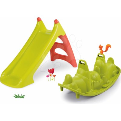 Smoby Set skluzavka Toboggan XS zelená a houpačka Pes oboustranná – Zboží Mobilmania