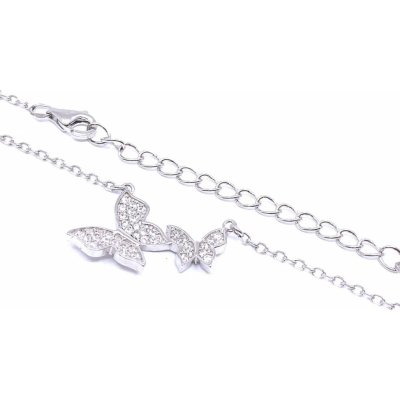 Jan Kos jewellery Stříbrný řetízek s přívěskem motýlci 12117
