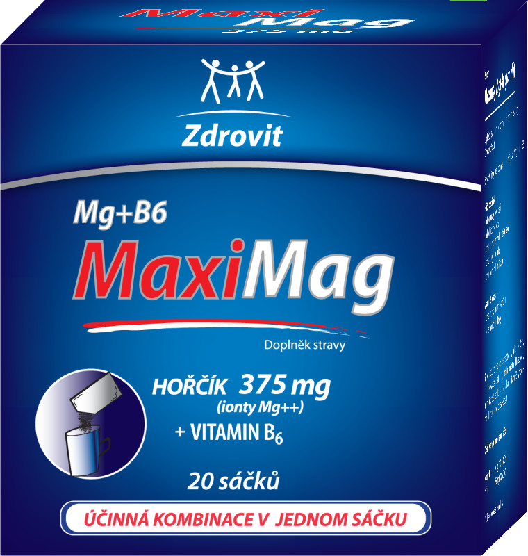 Zdrovit MaxiMag Hořčík 375 mg + B6 20 šumivých tablet od 55 Kč - Heureka.cz
