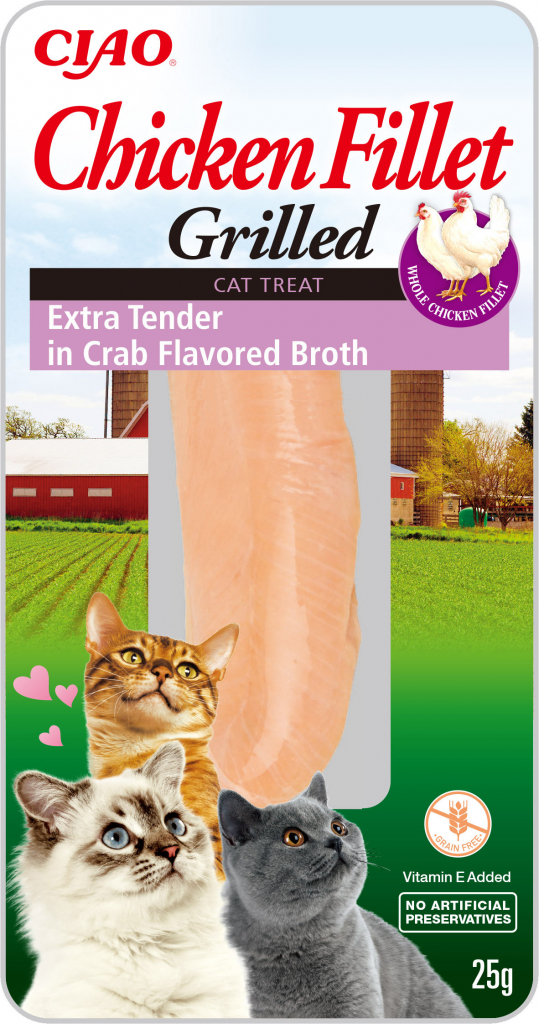 INABA Cat Grilled Chicken Fillet v krabím vývaru extra jemné 25 g