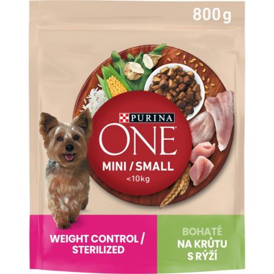 Purina ONE Mini Weight Control Sterilised krůtí s rýží 0,8 kg – Hledejceny.cz
