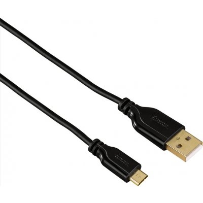 Hama micro USB kabel Flexi-Slim, oboustranný konektor, 0,75 m, černý – Zboží Mobilmania