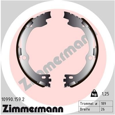 Sada brzdových čelistí, parkovací brzda ZIMMERMANN 10990.159.2 | Zboží Auto