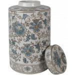 Porcelánová váza s víčkem a modrými květy Vintage Unique - Ø 18*30 cm - Clayre & Eef – Hledejceny.cz