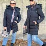Černý zimní prošívaný kabát NORDIC CHIC – Zboží Dáma