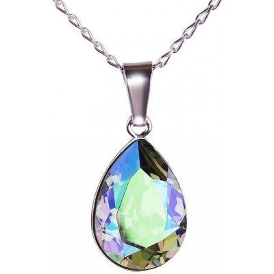 Swarovski Elements Pear rhodiovaný (přívěsek + řetízek) zelená slzička, kapka 54016.5 Paradise shine – Zboží Mobilmania