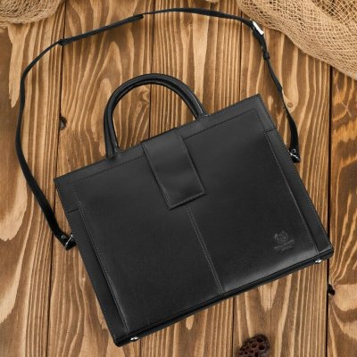 Paolo Peruzzi Dámská kožená aktovka a taška do ruky a přes rameno černá – Zboží Mobilmania