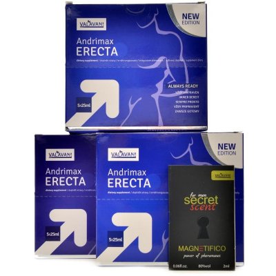 Valavani Andrimax ERECTA 5x25 ml 2+1 zdarma + secret scent pro muže – Zboží Mobilmania