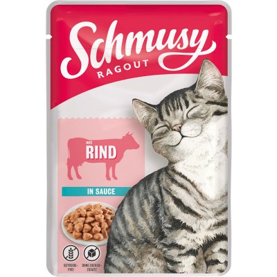 Schmusy Ragout s hovězím masem v omáčce 22 x 100 g – Hledejceny.cz