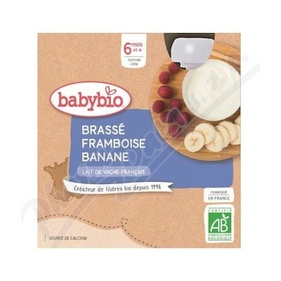 BABYBIO kravské mléko-malina-banán 6m+ 4x85g