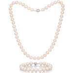 Buka Jewelry Buka perlový set náramek a náhrdelník Akoya 8 AAA ST003 – Zboží Dáma