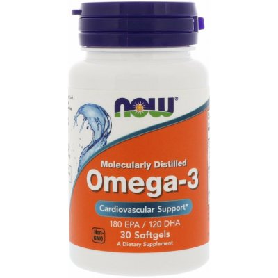 NOW Foods Omega-3 molekulárně destilované 30 softgel kapslí – Hledejceny.cz