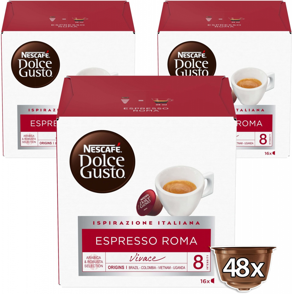 Nescafé Dolce Gusto Espresso Roma karton 3 x 16 ks od 299 Kč - Heureka.cz