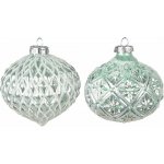 Clayre & Eef Skleněná ozdoba koule sada 2 ks 10 × 10 cm mintová – Hledejceny.cz
