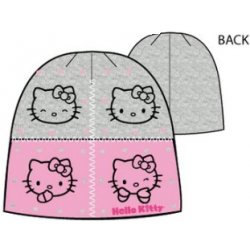 Zimní čepice Hello Kitty růžovo šedivá