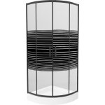 MEXEN/S - Rio sprchový kout čtvrtkruh 70x70, pruhy, černá + bílá vanička se sifonem 863-070-070-70-20-4710 – Zboží Dáma