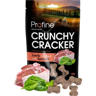 Profine Dog Crunchy Cracker křupavý pamlsek pro psy s s jehněčím a špenátem 150 g