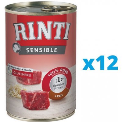 Rinti Sensible hovězí s rýži 12 x 400 g – Zboží Mobilmania